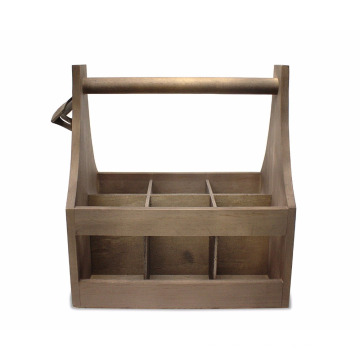 Craft Caddy Wooden Six Pack Bottle Caddy Tote Holder Beer Carrier with Attached Bottle Opener